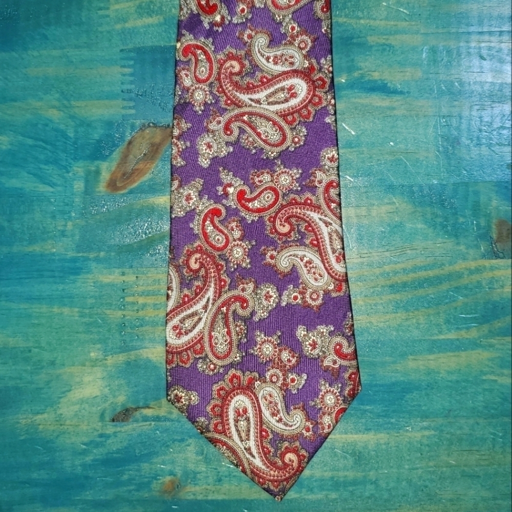 Purple Tie with Red Paisleys - NEW